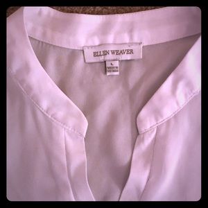 Ellen Weaver V-neck white blouse Large